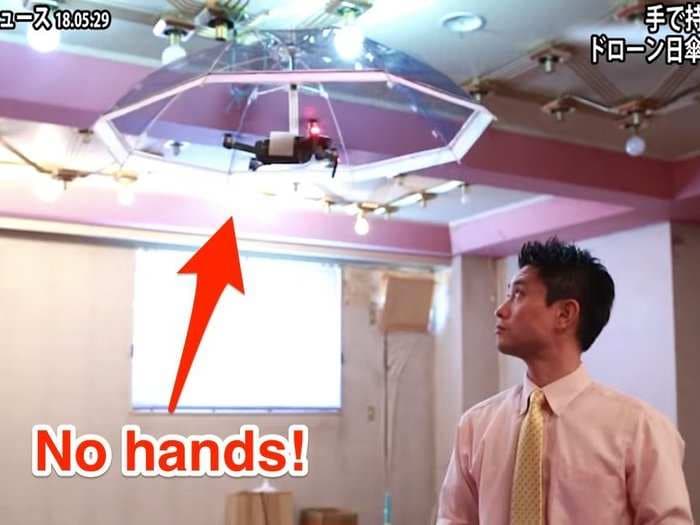 Japanese inventors made a drone umbrella that can keep you dry without having to hold it