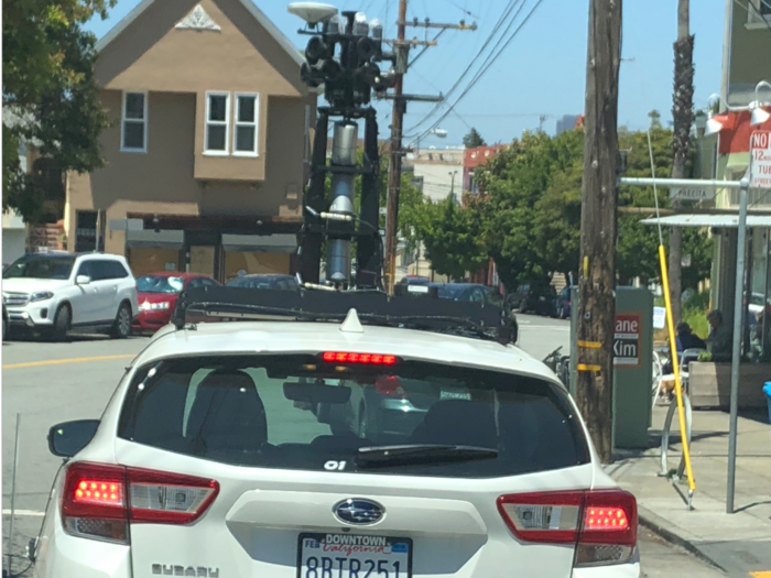 We just saw one of the weirdest self driving cars yet in San Francisco, and no one knows who it belongs to