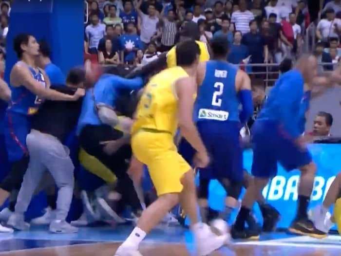 Massive brawl breaks out between Australia and Philippines during FIBA World Cup qualifier