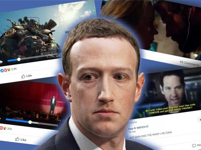 Facebook is overflowing with groups offering pirated films - and it says it won't do anything about it