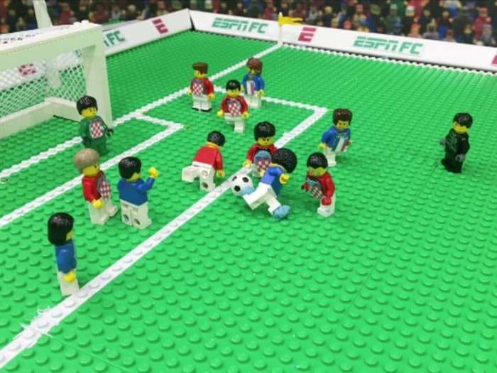 ESPN found a clever way to show restricted highlights of the World Cup final - with LEGOs