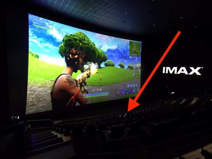 This YouTube video shows what it's like to play 'Fortnite' on an 80-foot IMAX screen