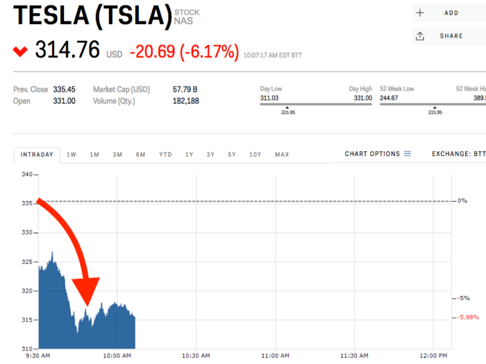 Tesla sinks after Elon Musk opens up about 'the most difficult and painful year' of his career