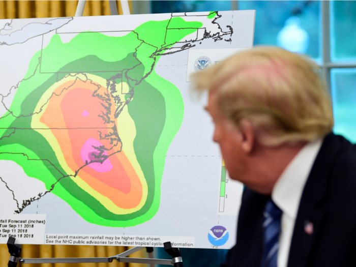 Trump tweets that Hurricane Florence got 'more powerful' after it's downgraded 2 categories