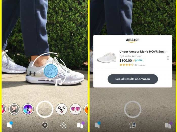 Snapchat's latest tool lets users point their cameras at products and buy them on Amazon
