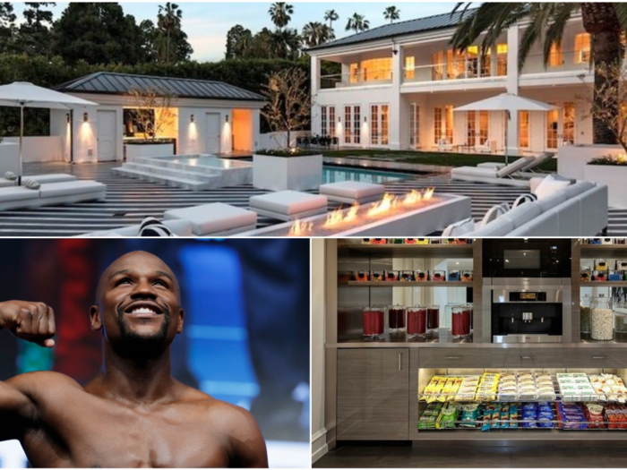 Floyd Mayweather's $25 million Los Angeles mansion has a candy shop, a 12-seat cinema, and a wine rack with 225 bottles - take a look inside