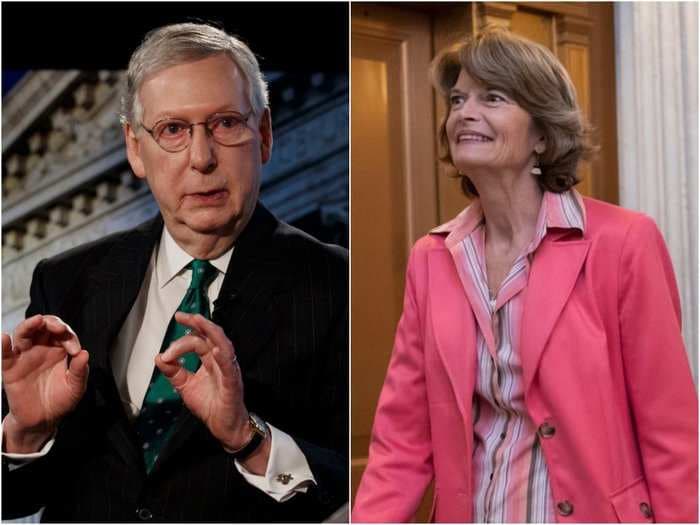 'Nobody's going to beat her': Mitch McConnell defends Lisa Murkowski's popularity among Alaskans after others threatened to challenge her seat over Kavanaugh 'no' vote