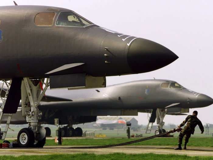 An Air Force base just deployed this new weapon in the fight to save its expensive bombers from geese - 'bird cannons'