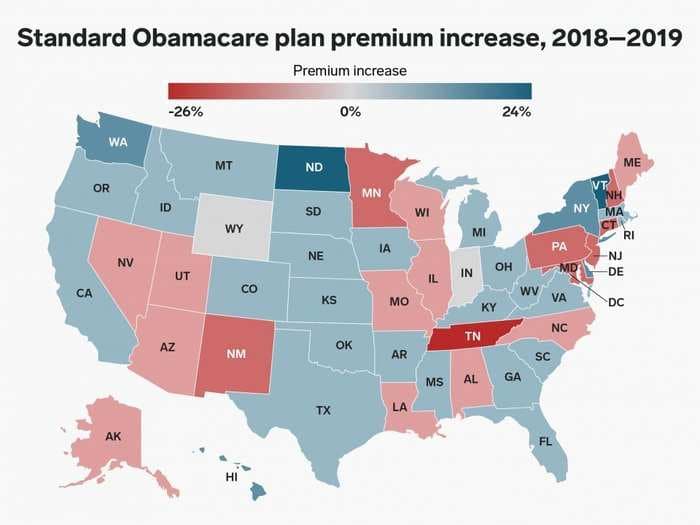 Here's how much Obamacare premiums will increase in every state