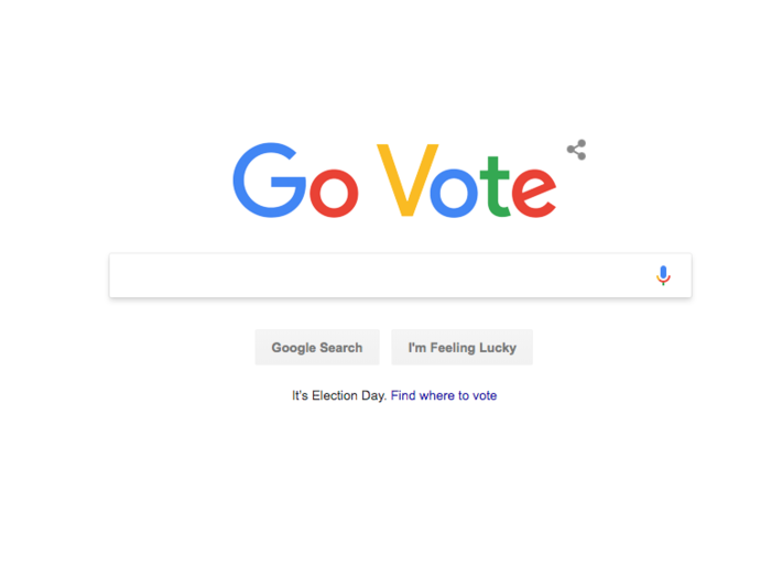 Google revamped its homepage for Election Day to show you where to vote