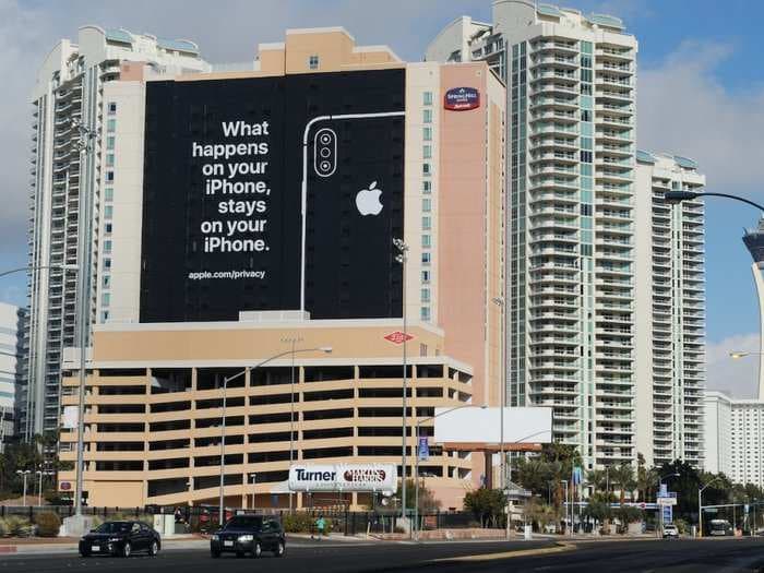 Apple trolled Google with a massive billboard at the world's biggest tech show, which it's not even attending