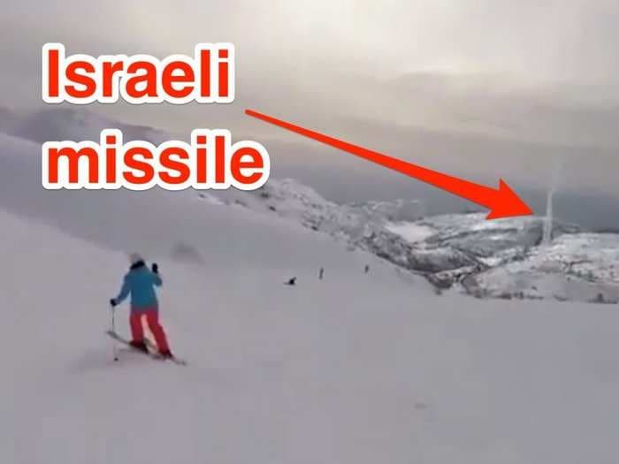 Video shows Israel's Iron Dome intercept a rocket over a ski resort in the Golan Heights