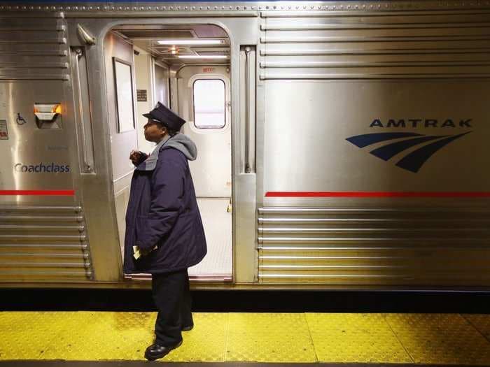 An Amtrak train has been stuck for more than 30 hours after hitting a tree in Oregon