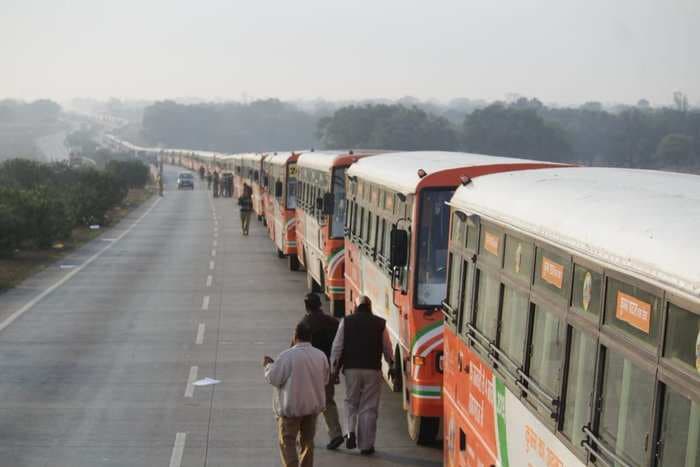 In Pics: This Indian state is trying to set a world record by parading a line-up of 500 buses