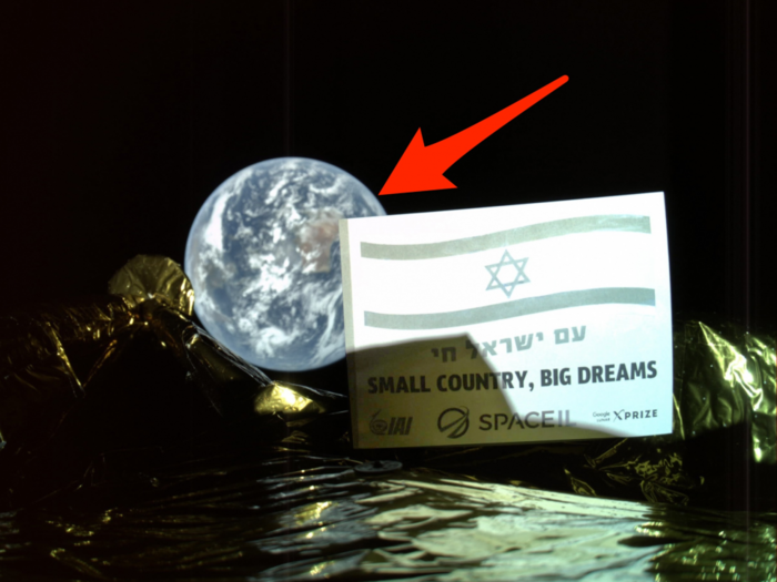 The world's first private lunar lander just took a selfie with Earth on its way to the moon