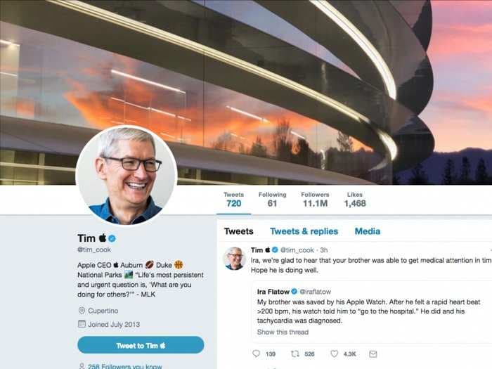 Tim Cook just changed his name to Tim Apple on Twitter