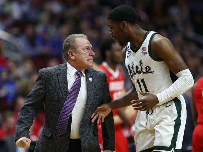 Michigan State coach Tom Izzo came under fire after he needed to be restrained while berating one of his players