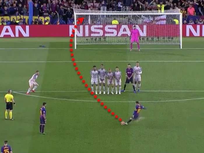 Lionel Messi unleashed a gorgeous free kick to nearly seal Barcelona's spot in the Champions League final