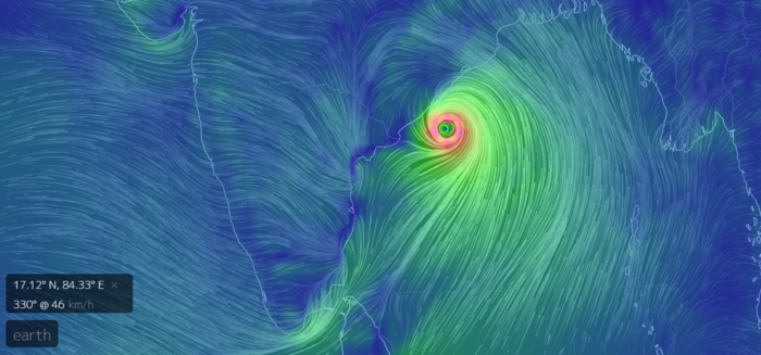 This live simulation of Cyclone Fani shows how dangerously close it is to India’s East coast