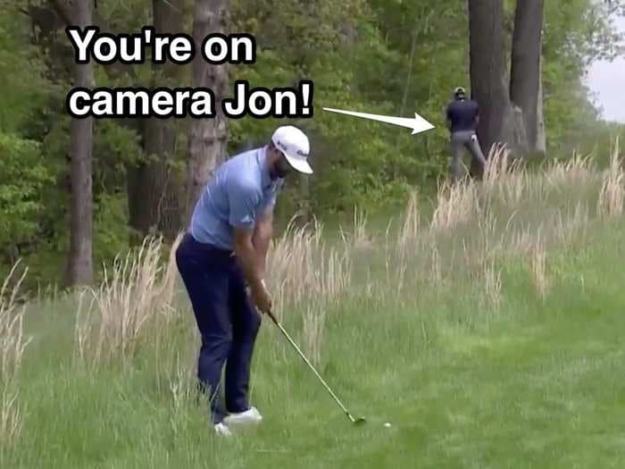 PGA Championship broadcast had no idea Jon Rahm was taking a pee break in the background and fans had a field day