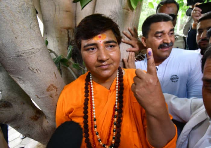 Terrorism- accused Sadhvi Pragya Thakur leads with over 400,000 votes in Bhopal Lok Sabha seat
