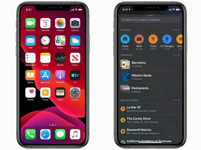 Apple is finally adding 'dark mode' to the next version of the iPhone's operating system - here's how your iPhone will look in dark mode