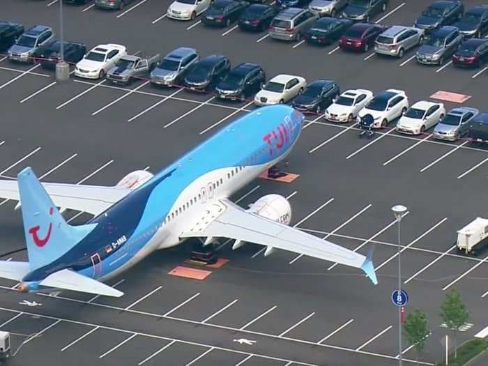 Boeing is crowding its employee parking lot with undelivered 737 Max jets and the company says that's part of its 'inventory management plan'