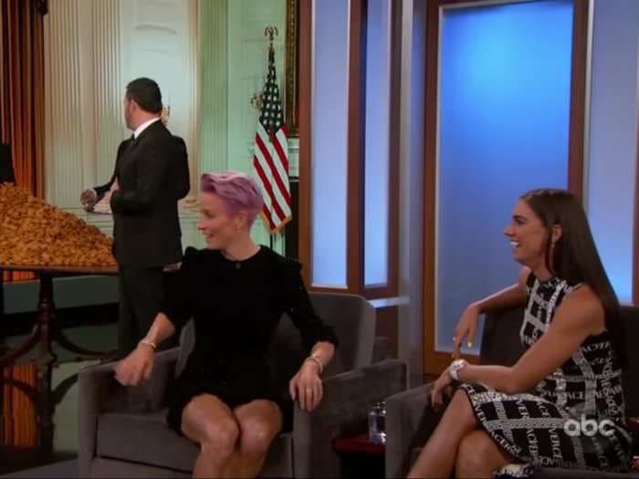 Jimmy Kimmel brought USWNT superstars Megan Rapinoe and Alex Morgan a fast-food feast to make up for skipping White House visit