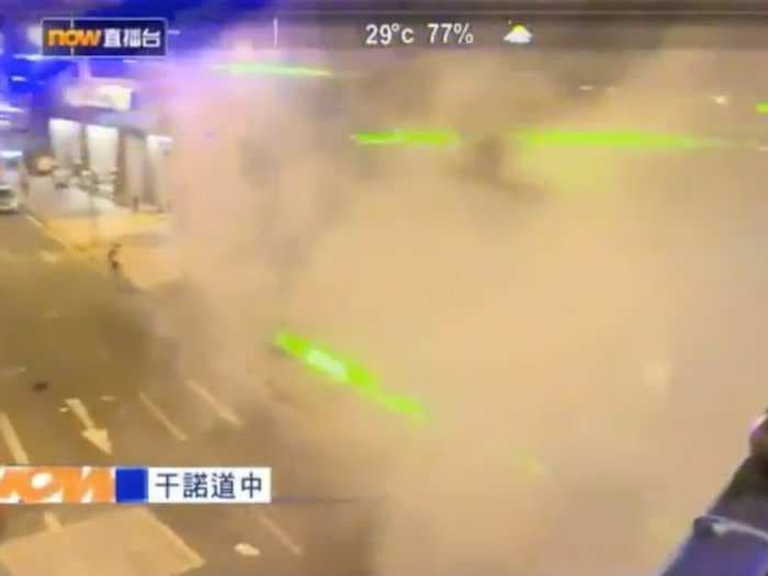 Video shows Hong Kong protesters using lasers to disrupt government facial recognition cameras