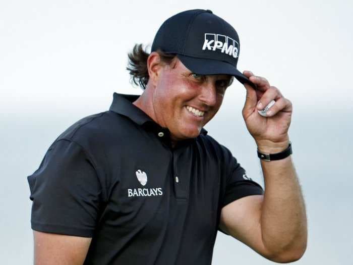 Phil Mickelson nearly missed his tee time at the BMW Championship because his hotel was struck by lightning and caught fire