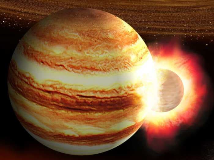 Jupiter got hit by a planet 10 times the mass of Earth billions of years ago, and its core is still reeling, a new study suggests