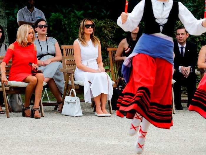 The wives of G7 world leaders enjoyed the best french wine, peppers, and traditional dances while their husbands were at the tense summit