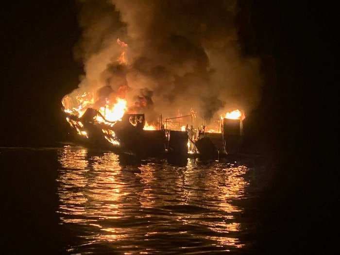 5 of the 6 crew members were asleep when a fire started on the diving boat that went up in flames off the California coast, killing 34 people