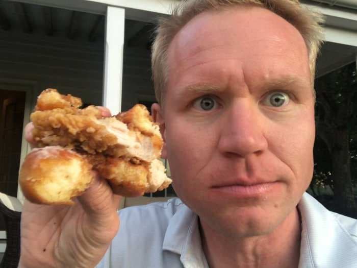 I ate KFC's new Fried Chicken & Donuts sandwich, and it's surprisingly delicious