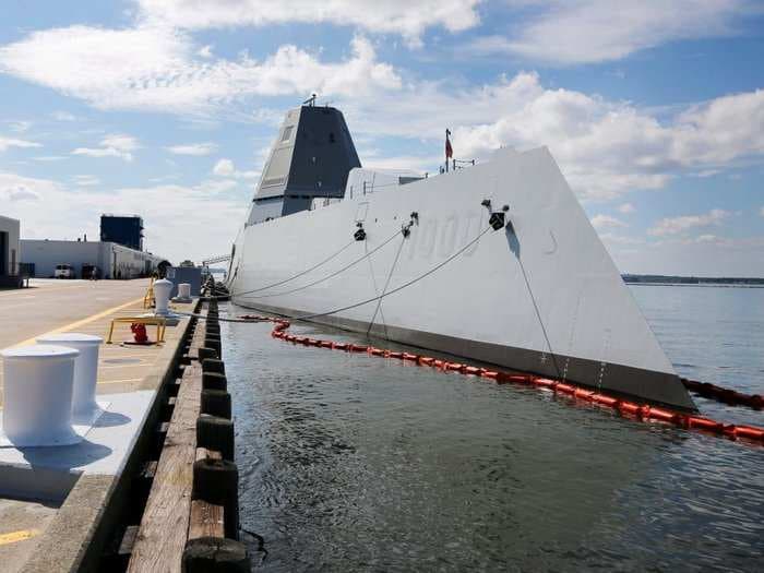 The delivery of the Navy's $8 billion Zumwalt destroyer has been delayed again, putting it years behind schedule