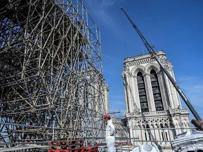 Notre-Dame's melted scaffolding is putting the structure at risk of collapse. Take a look at the work to save the cathedral.