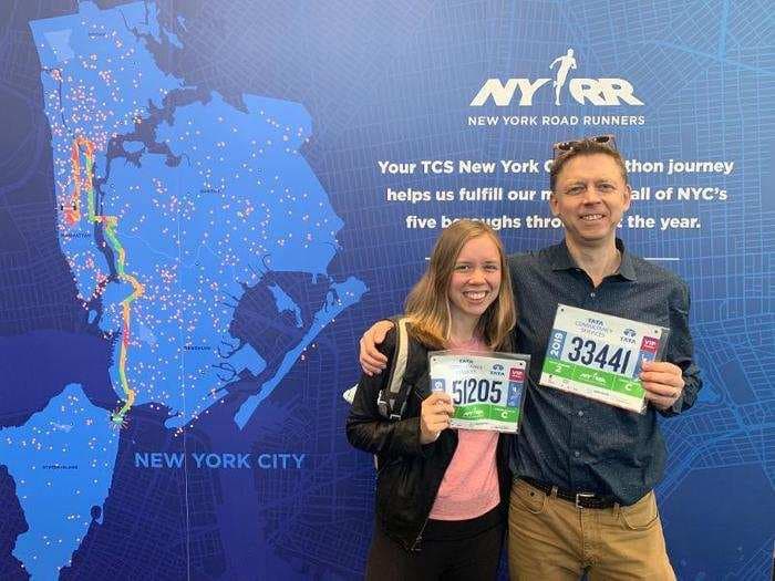 My dad and I ran the New York City Marathon at 56 and 26. Here's what it was like to run all 5 boroughs with the best cheering section we've ever seen.