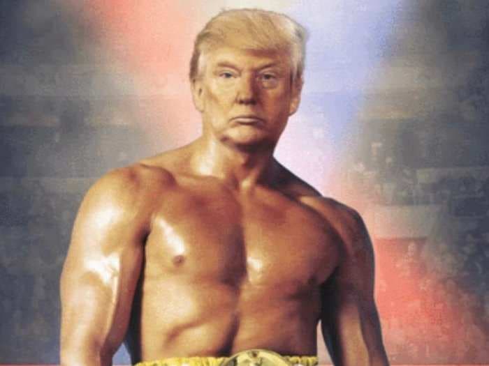 Trump posted a photo of himself Photoshopped to look like Rocky Balboa and hoo boy