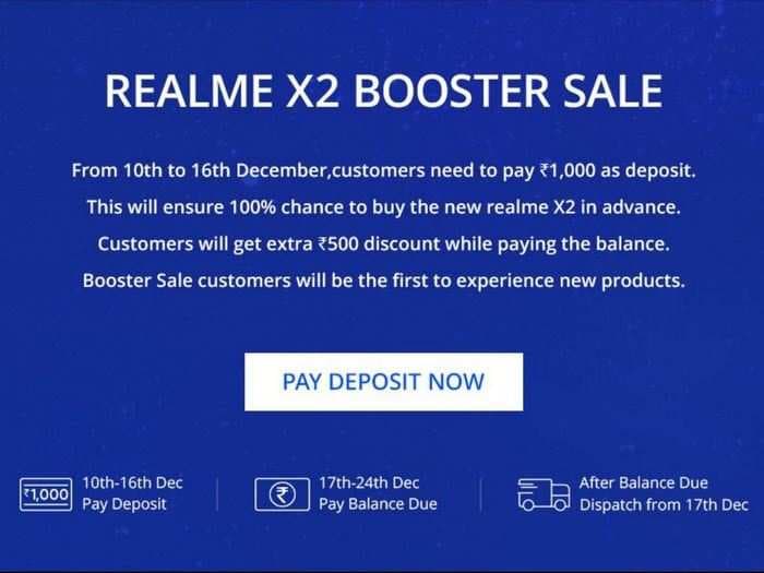 Here’s how you can buy the Realme X2 with ₹500 discount