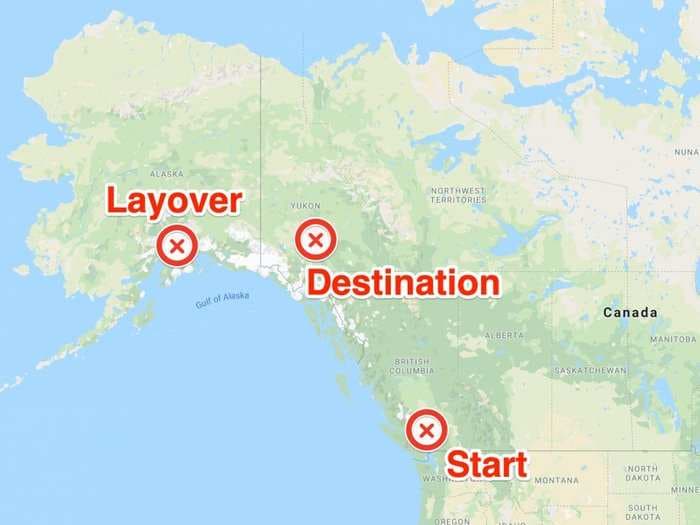 A 2-hour domestic flight in Canada turned into a 36-hour ordeal with a 2,700 mile detour, an unscheduled stop in the US, and a return to where it started