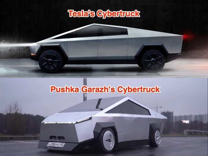 Russian YouTubers created a gas-powered replica of the Tesla Cybertruck - here's how they did it