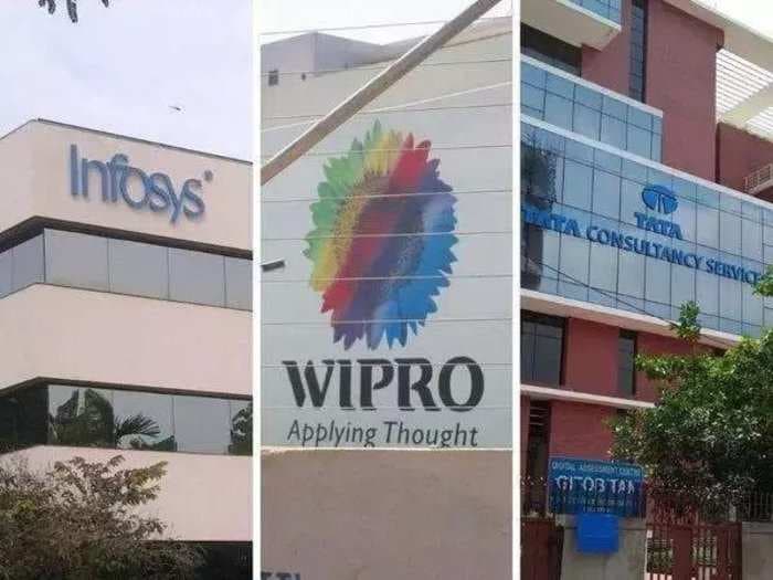 TCS, Infosys, HCL Tech, and Wipro have different reactions to the slowdown in banking, financial services, and insurance