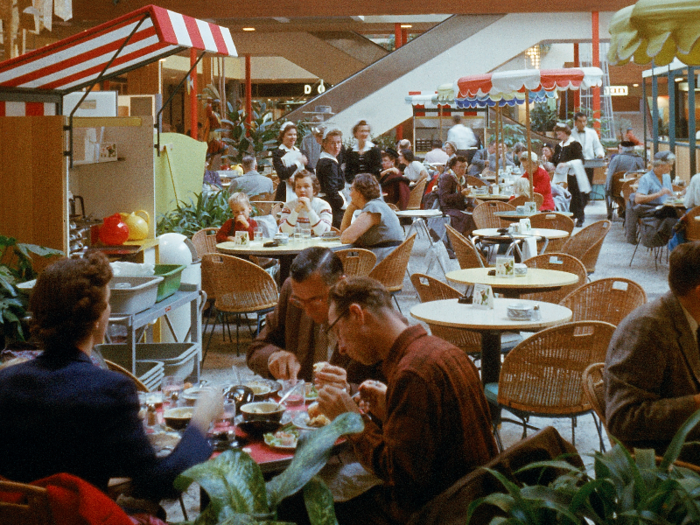 THEN AND NOW: Photos of mall food courts show the steady decline of the American mall