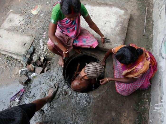 “There will be no manual cleaning of sewers anymore,” announces Nirmala Sitharaman