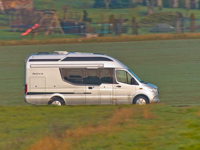 This RV built on a Mercedes-Benz Sprinter is so big it fits a queen bed - see inside