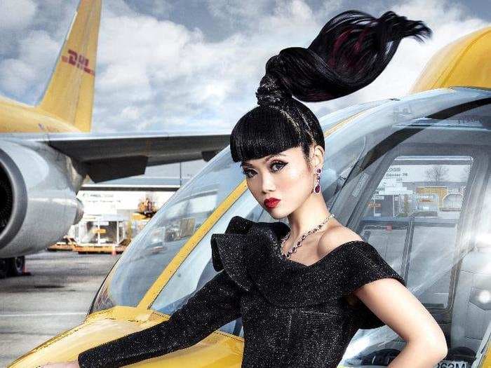 DHL put on a fashion show on the tarmac at New York's JFK Airport right in front of a Boeing 767 cargo plane