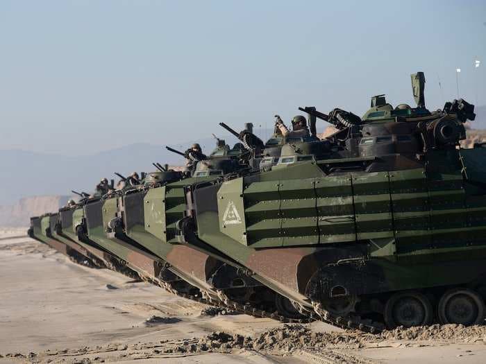 Step inside a 30-ton Marine Corps amphibious assault vehicle built to battle onto enemy beaches