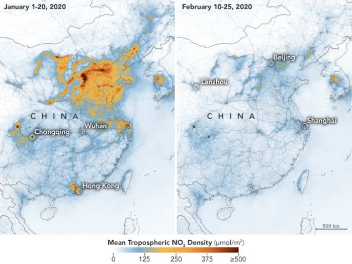 China's air pollution dropped dramatically after coronavirus lockdown