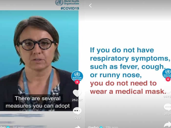 The World Health Organization joined TikTok to post 'reliable' advice about the coronavirus amid a stream of memes and misinformation