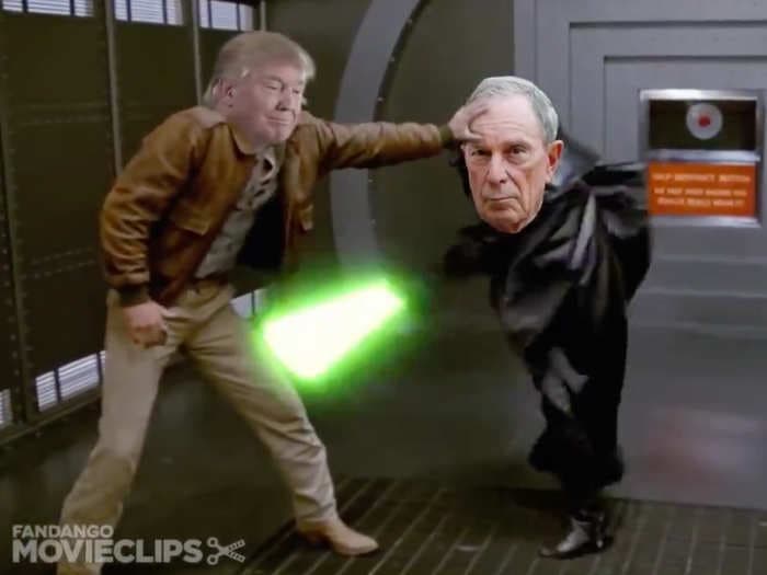 Trump and Mike Bloomberg are trolling each other with clips from 'Star Wars' and 'Spaceballs'